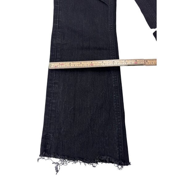 H&M High-Waisted Black Wide-Leg Frayed Hem Jeans - Picture 7 of 11